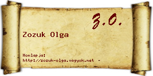 Zozuk Olga névjegykártya